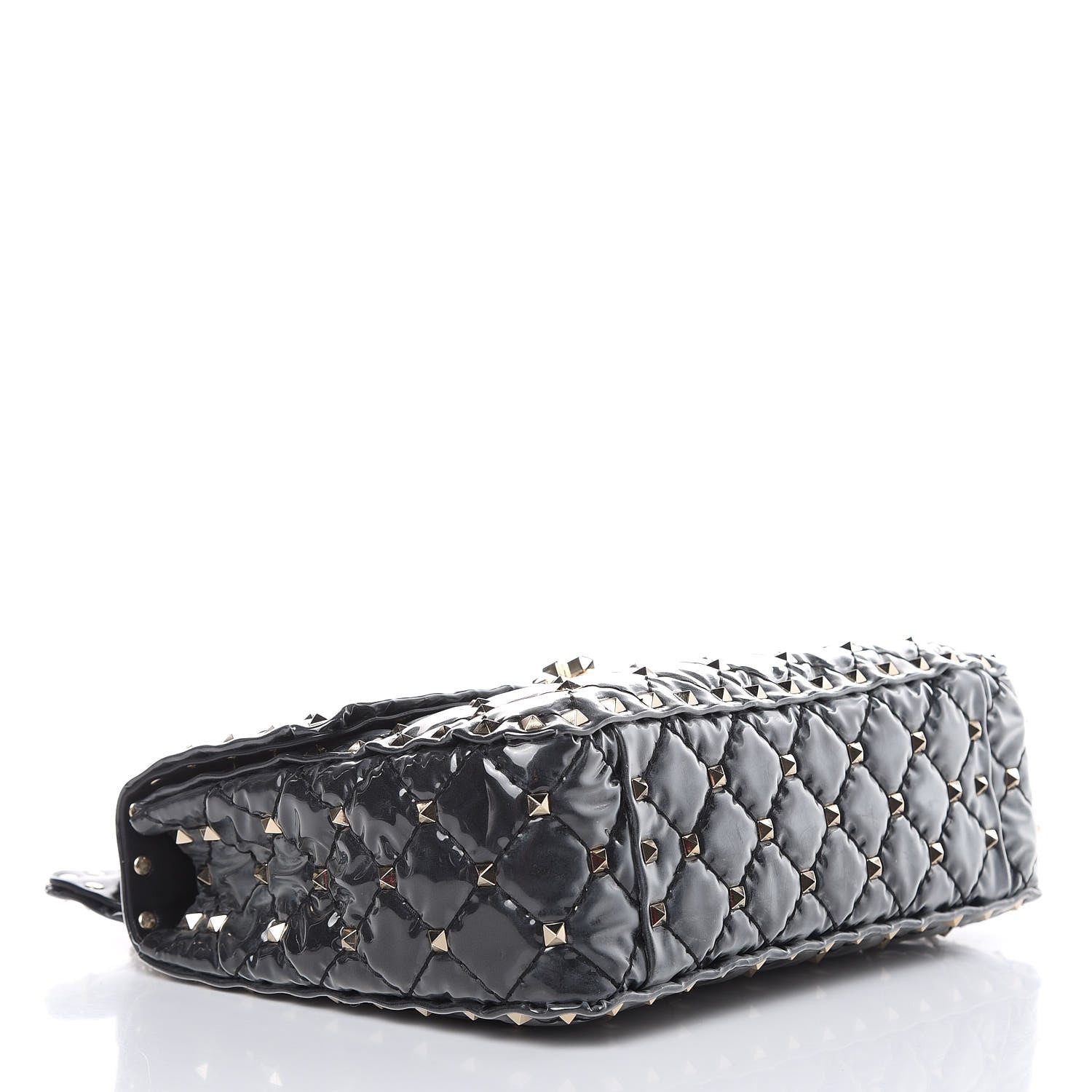 Valentino Garavani Patent Medium Rockstud Spike Shoulder Bag Black 4 of 10