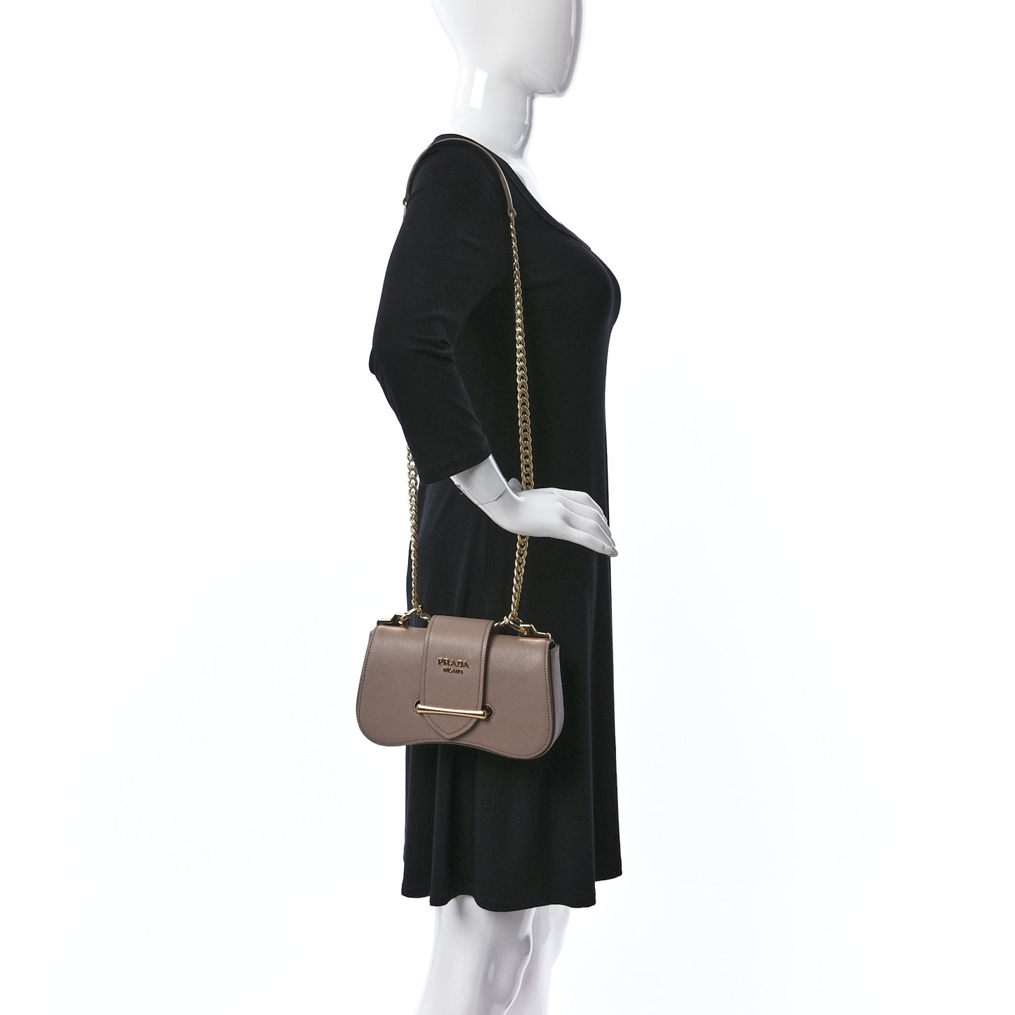 Saffiano Lux Sidonie Small Chain Crossbody Bag Cipria
