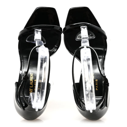 Saint Laurent Patent Calfskin Opyum 110 Sandals 38 Black Gold 3 of 18