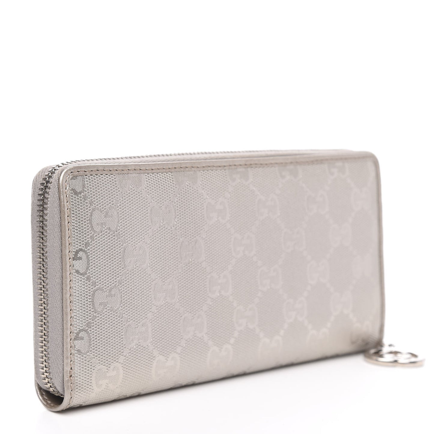 Imprime Monogram GG Pierce Zip Around Wallet Silver
