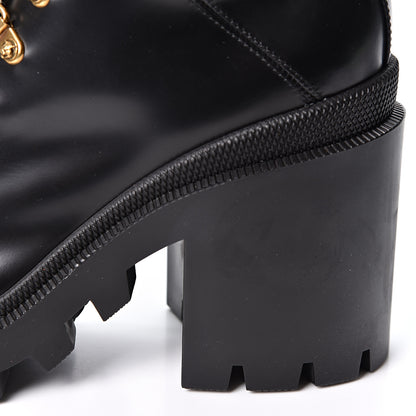Gucci Magnum Calfskin Fur Pearl Lace Up Combat Ankle Boots 38.5 Black Naturale 10 of 11