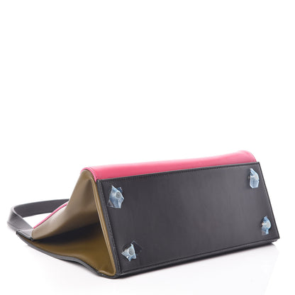 Celine Smooth Calfskin Small Tri-Color Edge Shoulder Bag Fushia 4 of 12