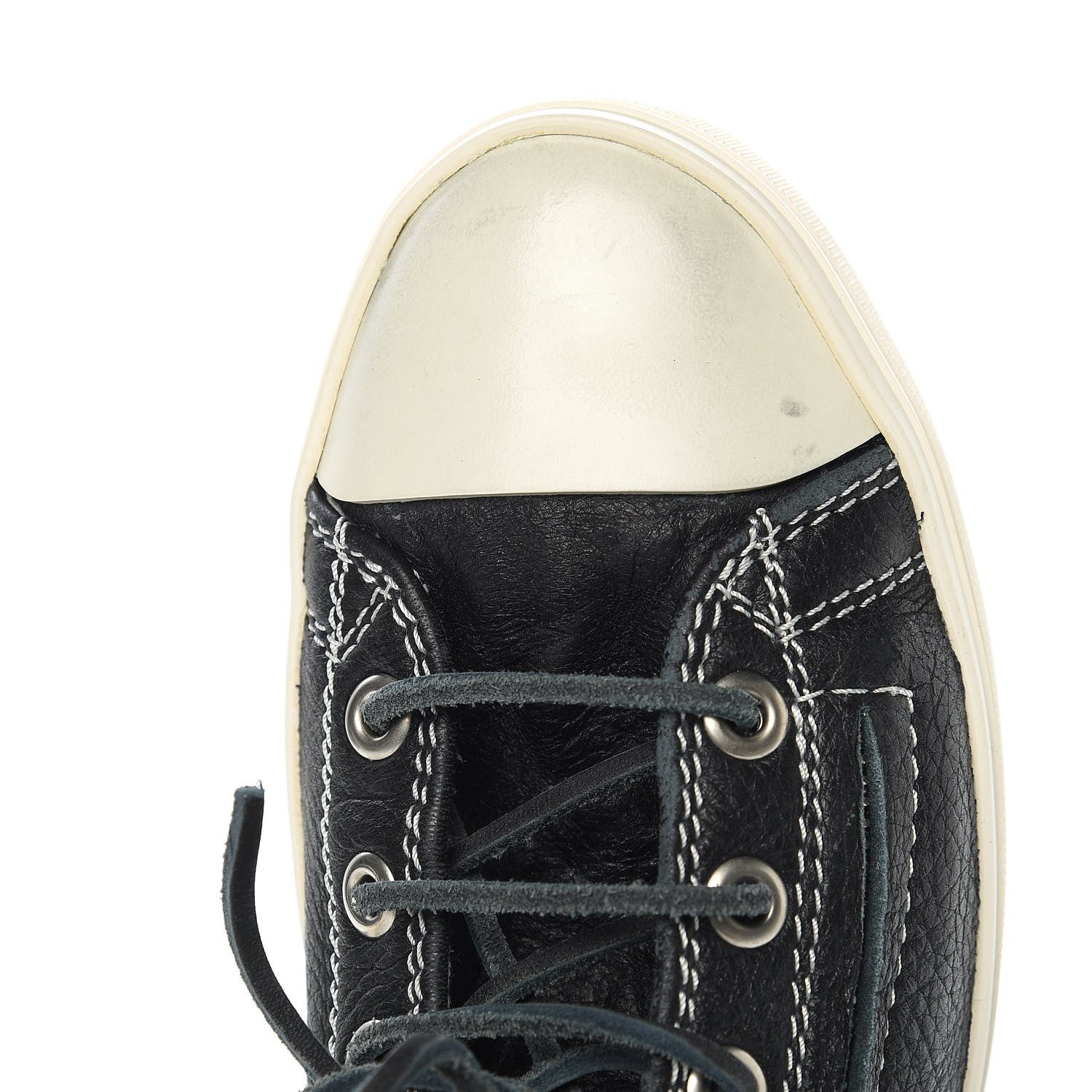 Saint Laurent Distressed Calfskin Womens Rivingston Womens High Top Sneakers 41 Black 9 of 11