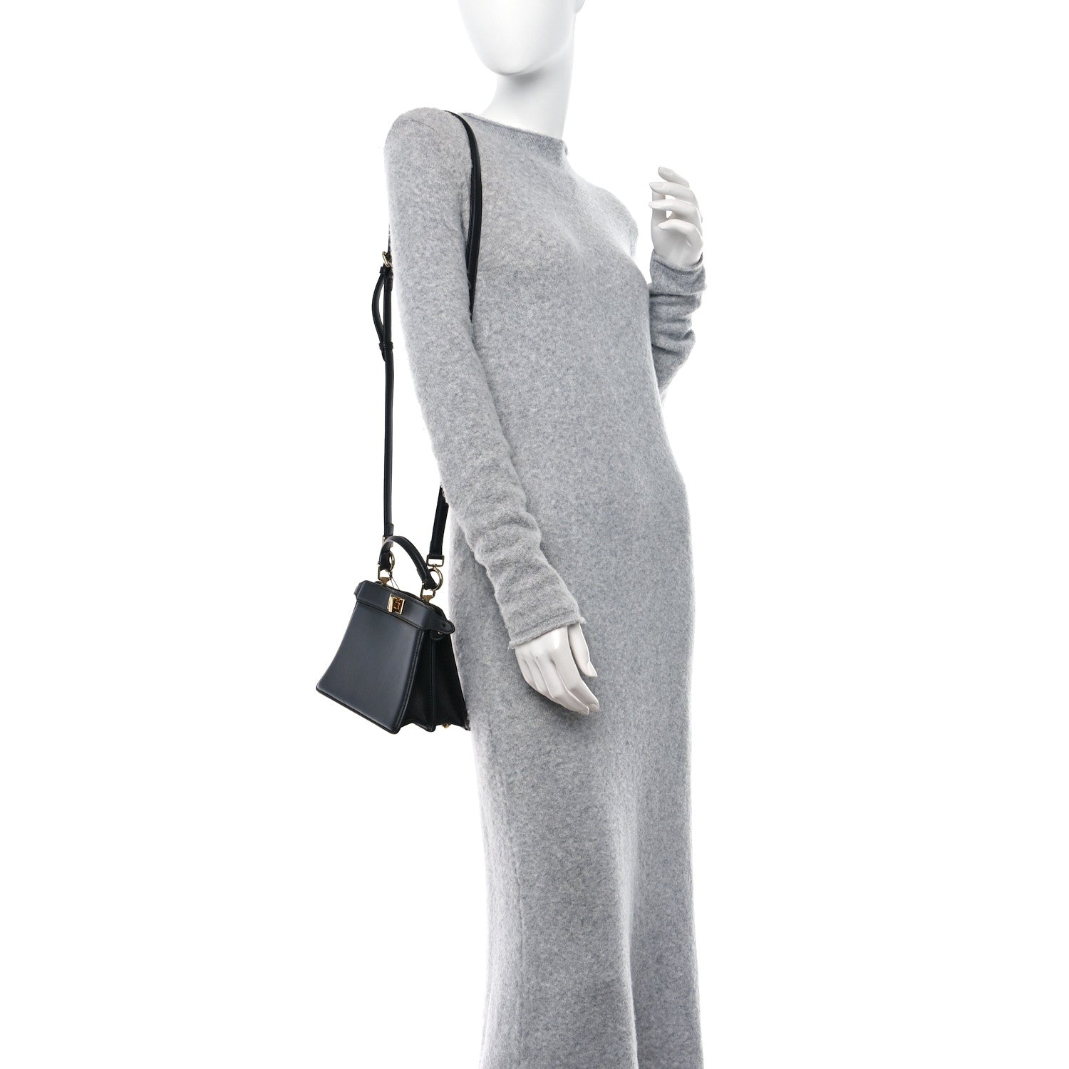 Fendi Shiny Nappa Petite Peekaboo I SEE U Satchel Black 2 of 11