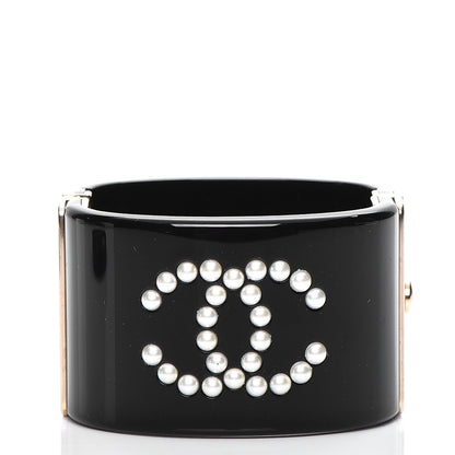 Chanel Resin Pearl CC Cuff Black 1 of 7