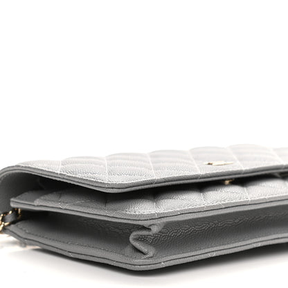 Chanel Caviar Quilted Wallet On Chain WOC Dark Grey 9 of 10