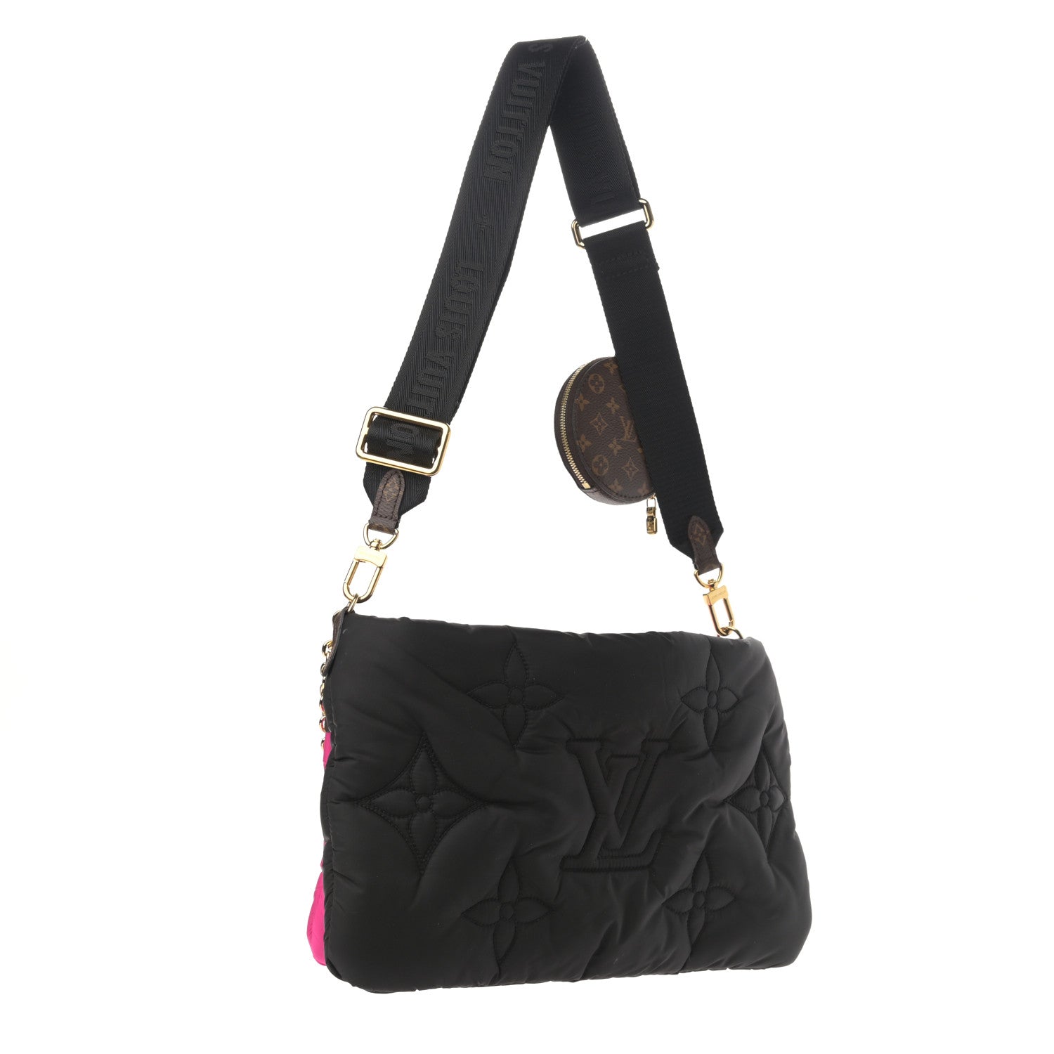 Louis Vuitton Econyl Monogram Pillow Maxi Multi Pochette Accessories Black Fuchsia 3 of 11