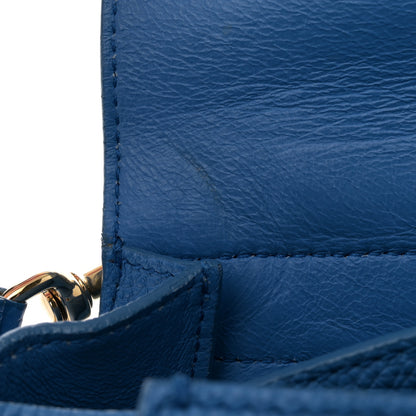 Salvatore Ferragamo Grained Calfskin Sofia Satchel Blue 14 of 14