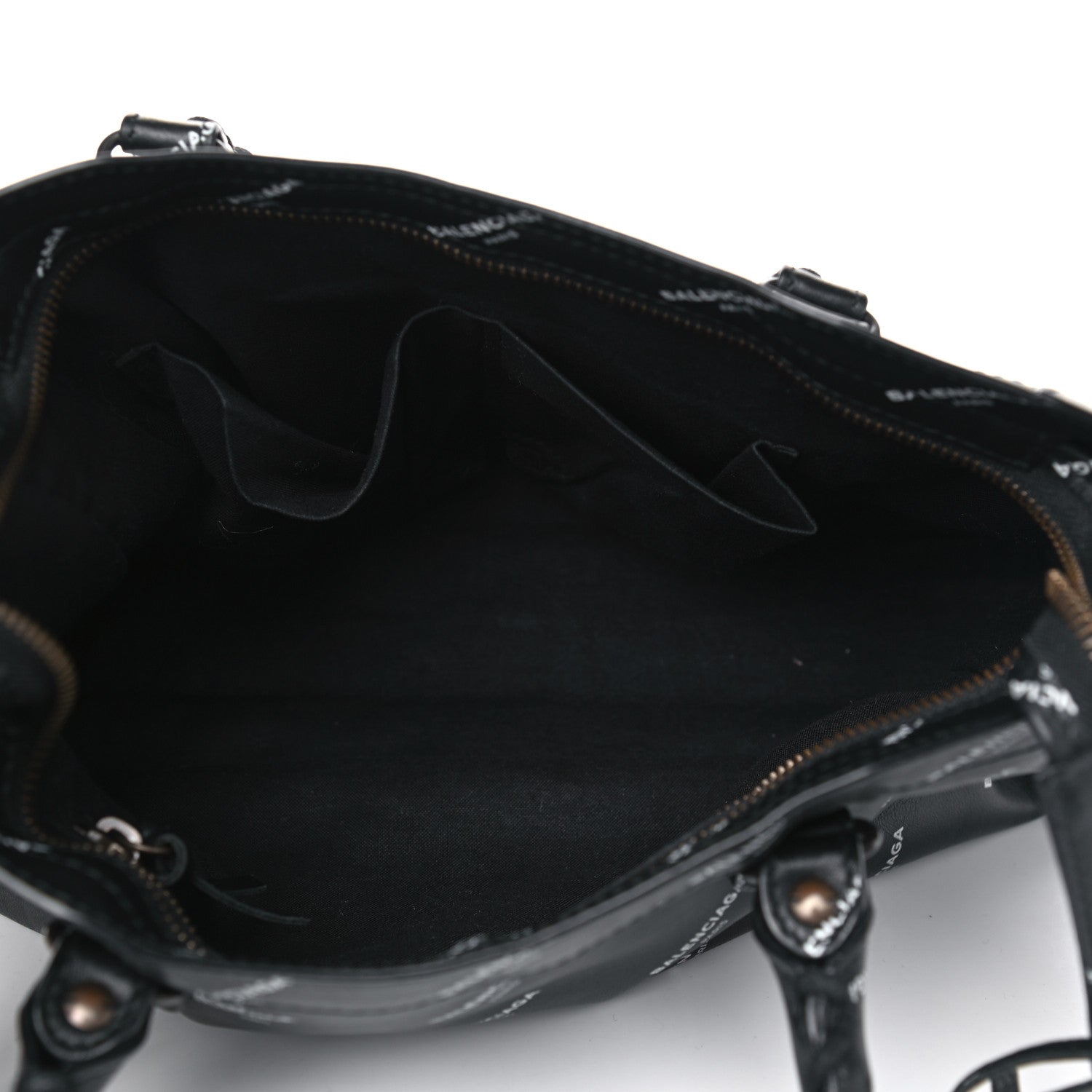 Balenciaga Veau Allover Logo Classic Hardware S City Black White 4 of 4