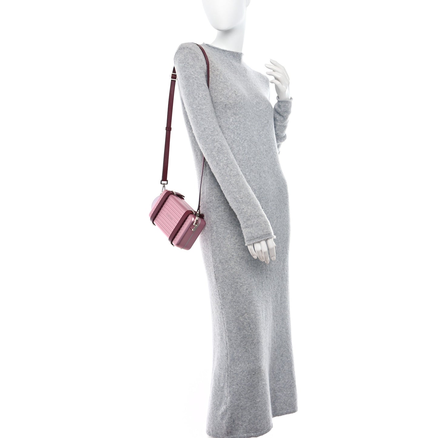 CHRISTIAN DIOR X RIMOWA Aluminum Personal Clutch On Strap Rose