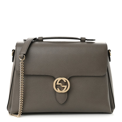 Gucci Dollar Calfskin Interlocking G Top Handle Shoulder Bag Loess 1 of 10