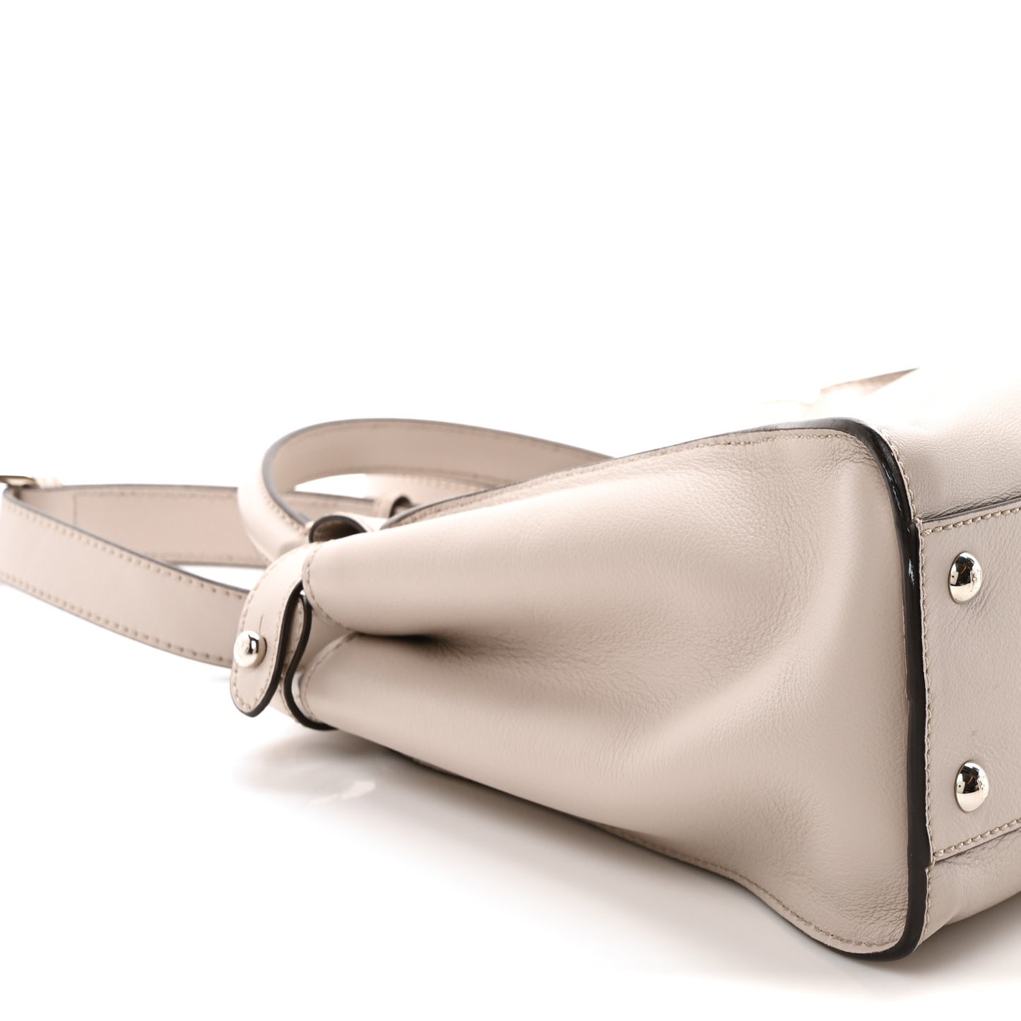 Vitello Seta Shiny Nappa Medium Peekaboo Iconic Satchel Grigio Polvere Bois de Rose