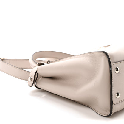 Fendi Vitello Seta Shiny Nappa Medium Peekaboo Iconic Satchel Grigio Polvere Bois de Rose 8 of 9