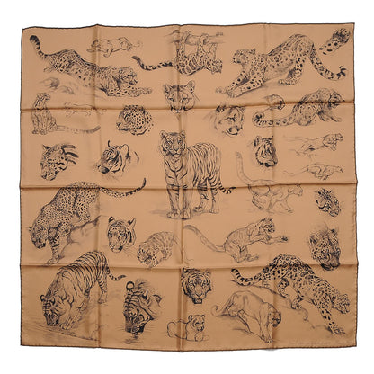 Hermes Silk Dans l'atelier de Robert Dallet Scarf 90 Tabac Anthracite Gris 1 of 4