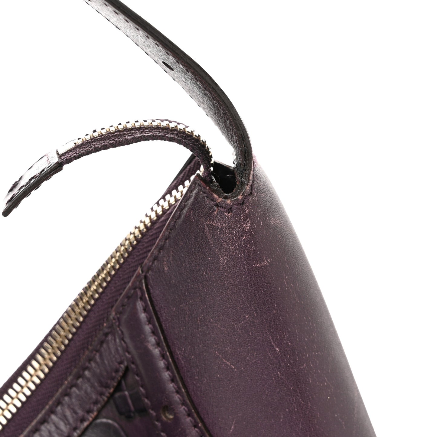 Calfskin Horsebit Embossed Glam Hobo Burgundy