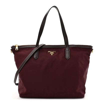 Prada Tessuto Nylon Saffiano Tote Bordeaux Etrusco 1 of 13