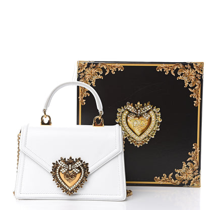 Dolce & Gabbana Smooth Calfskin Small Devotion Envelope Top Handle Bag White 9 of 9