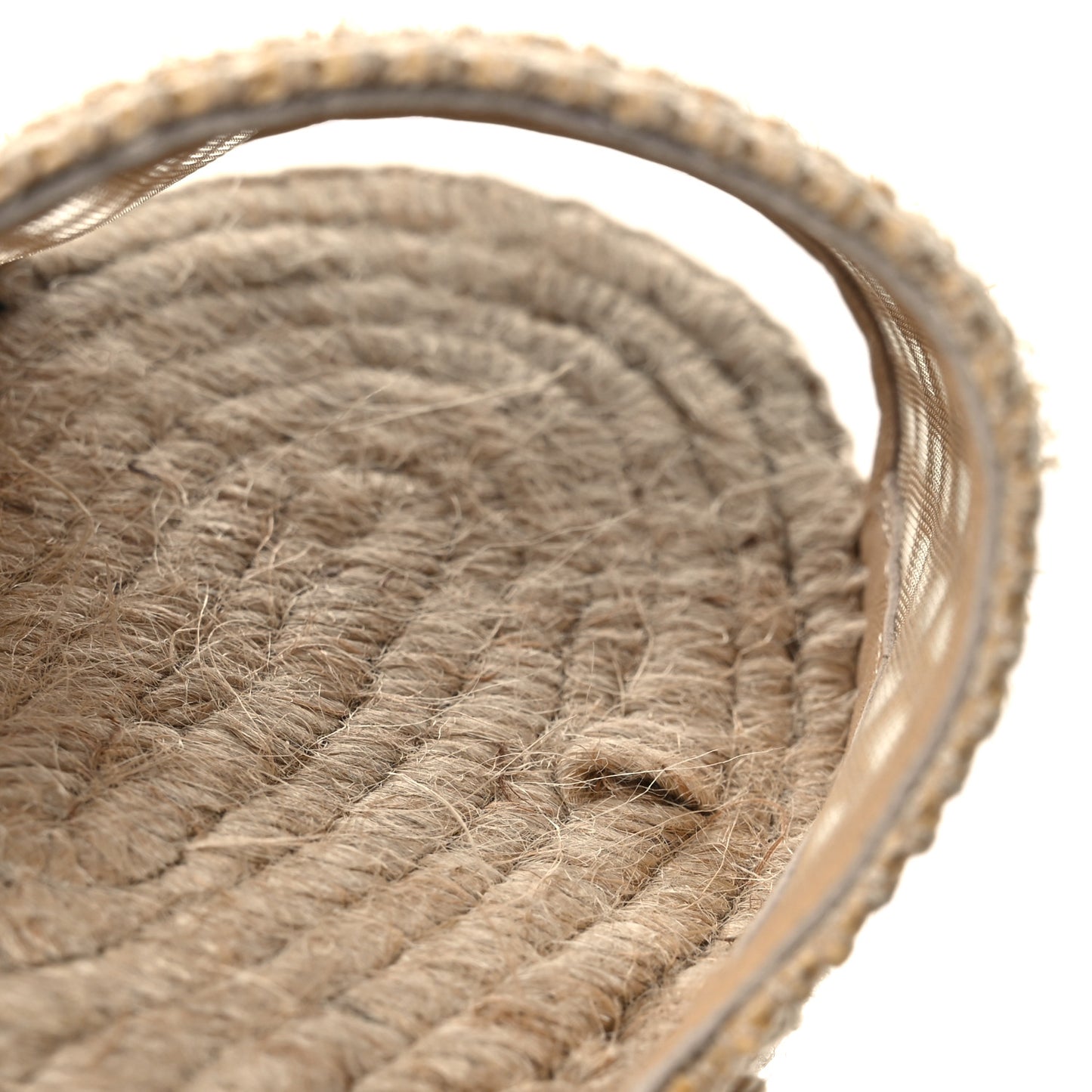 Raffia Triangle Logo Crochet 20mm Espadrille Sandals 37 Natural Black