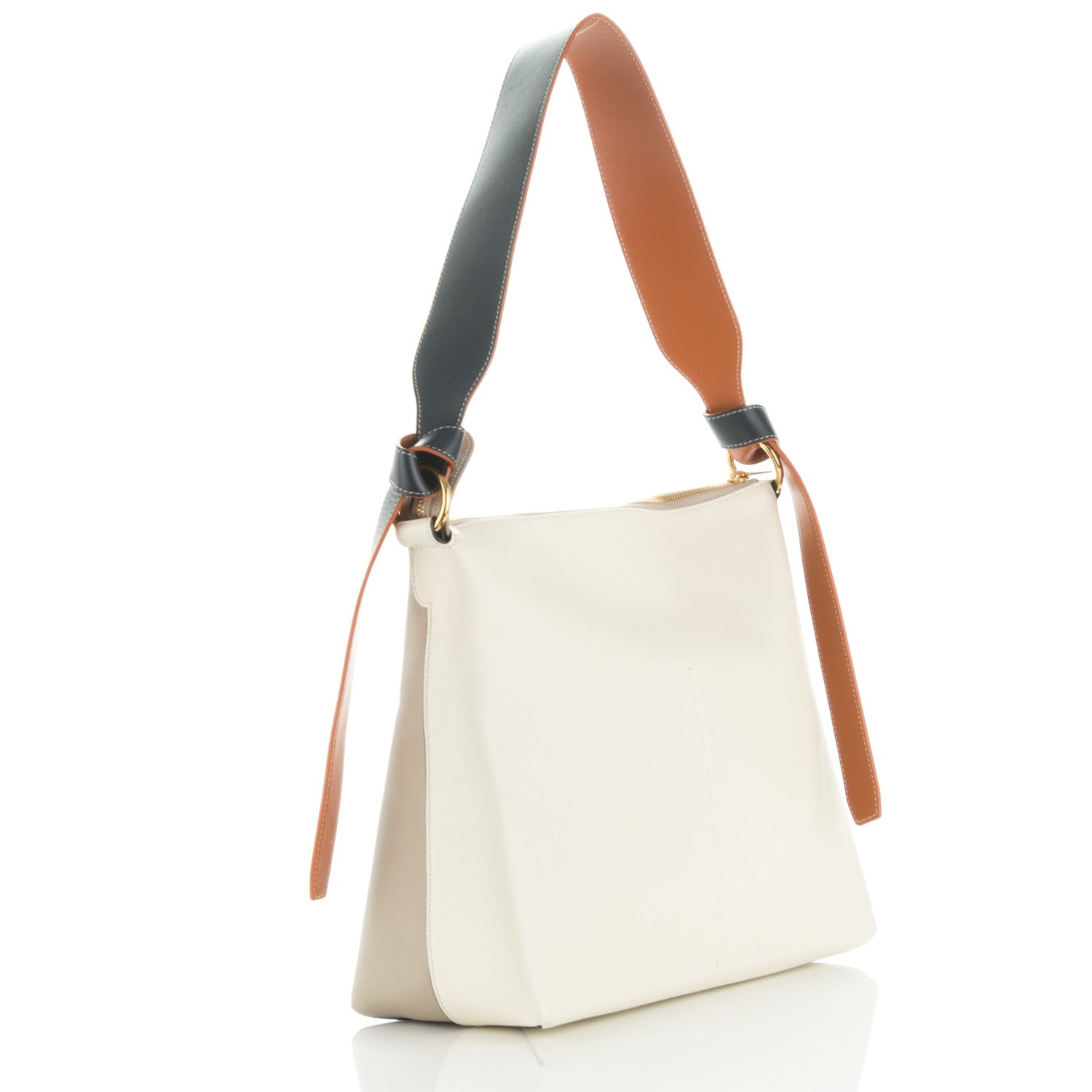 Celine Shiny Smooth Calfskin Zipped Twisted Cabas Beige White 3 of 7