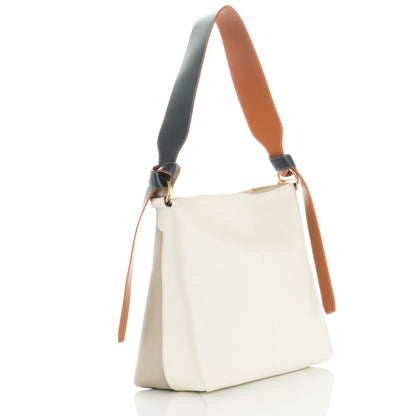 Celine Shiny Smooth Calfskin Zipped Twisted Cabas Beige White 3 of 7