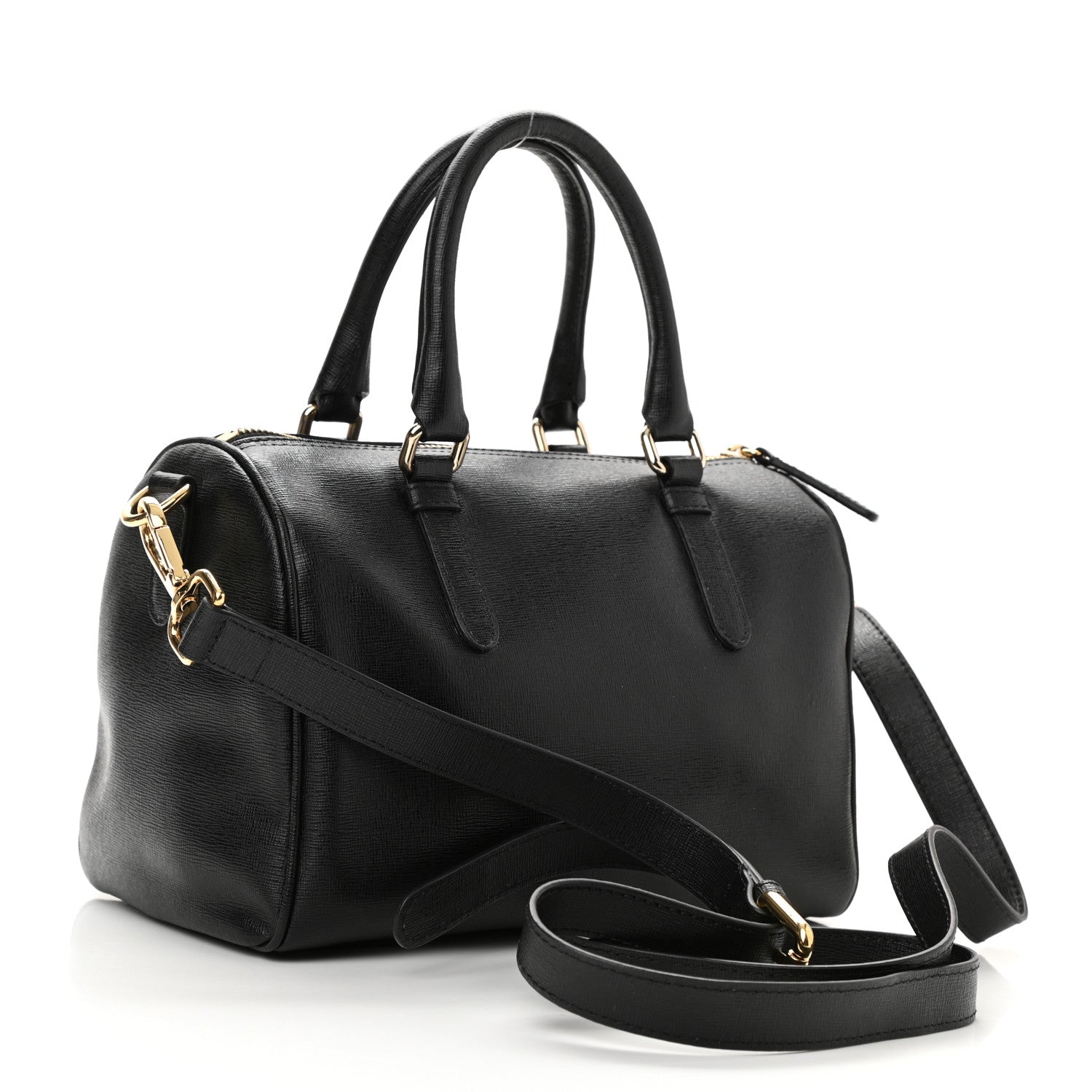 Versace Saffiano Calfskin Palazzo Duffle Bag Black 3 of 10