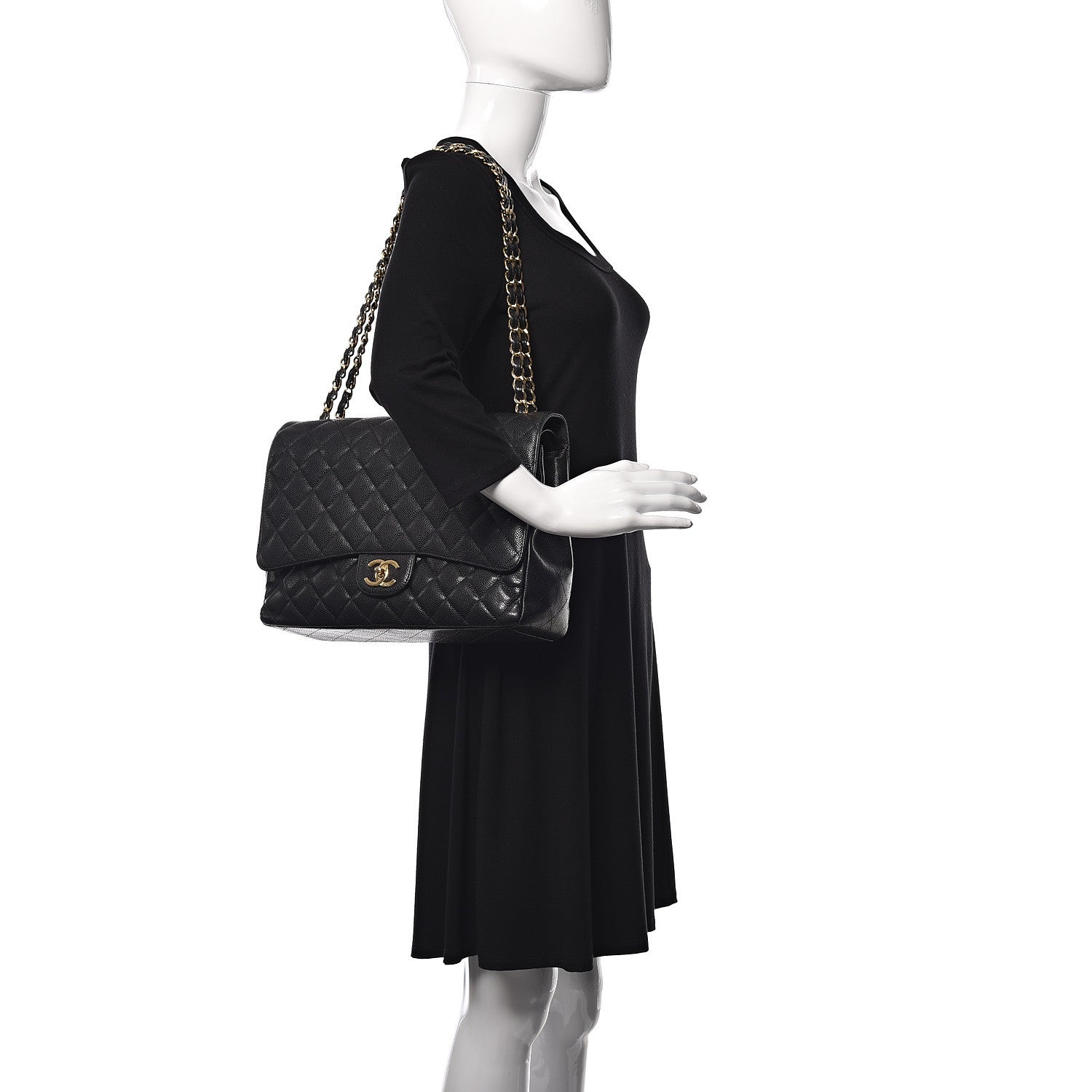 Chanel Caviar Quilted Maxi Double Flap Black 2 of 11