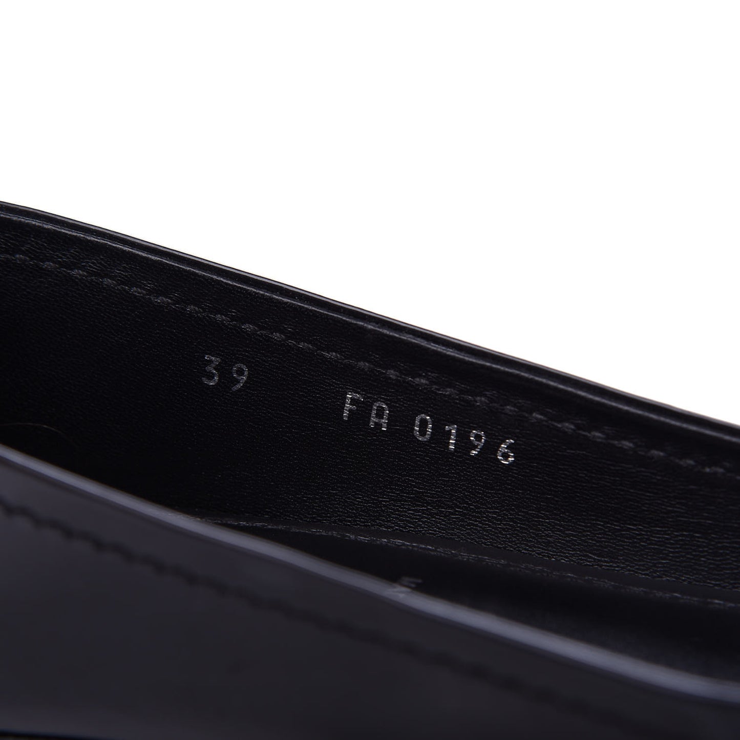 Patent Calfskin Oxford Ballerina Flats 39 Black