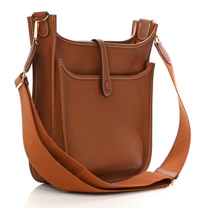 Hermes Taurillon Clemence Evelyne III PM Gold 3 of 10
