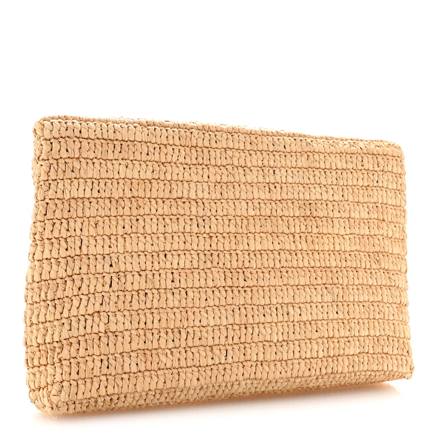 Saint Laurent Raffia Large Cassandre Pouch Naturel Brick 3 of 8