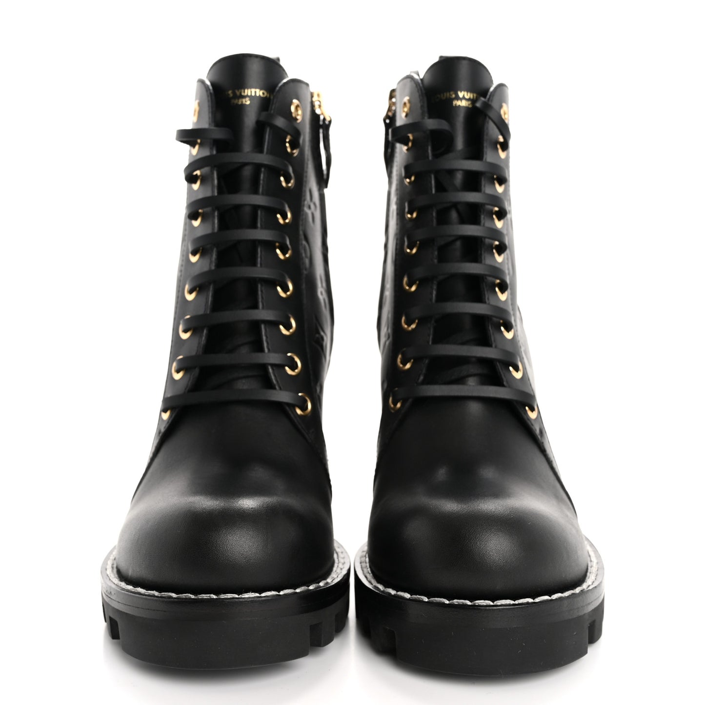Calfskin Monogram Star Trail Ankle Boots 38.5 Black