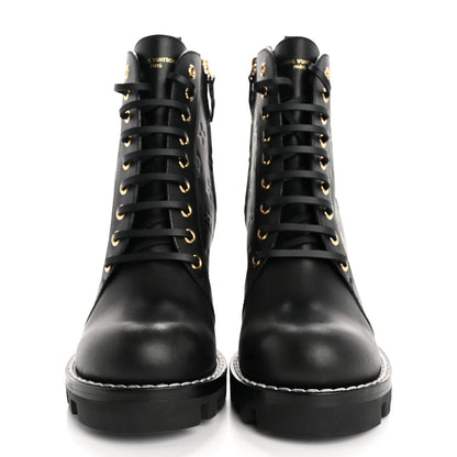 Louis Vuitton Calfskin Monogram Star Trail Ankle Boots 38.5 Black 3 of 11