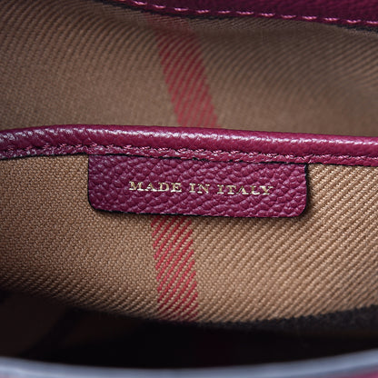 Burberry Soft Grain Calfskin Small Buckle Tote Dark Plum 6 of 10