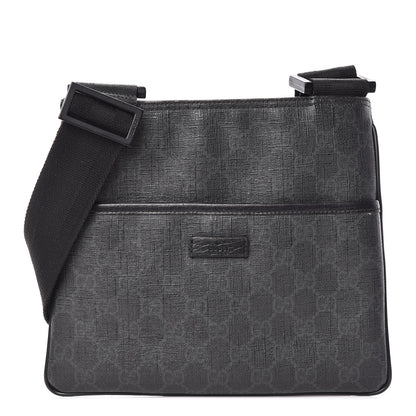 Gucci GG Plus Flat Messenger Bag Black Grey 1 of 9