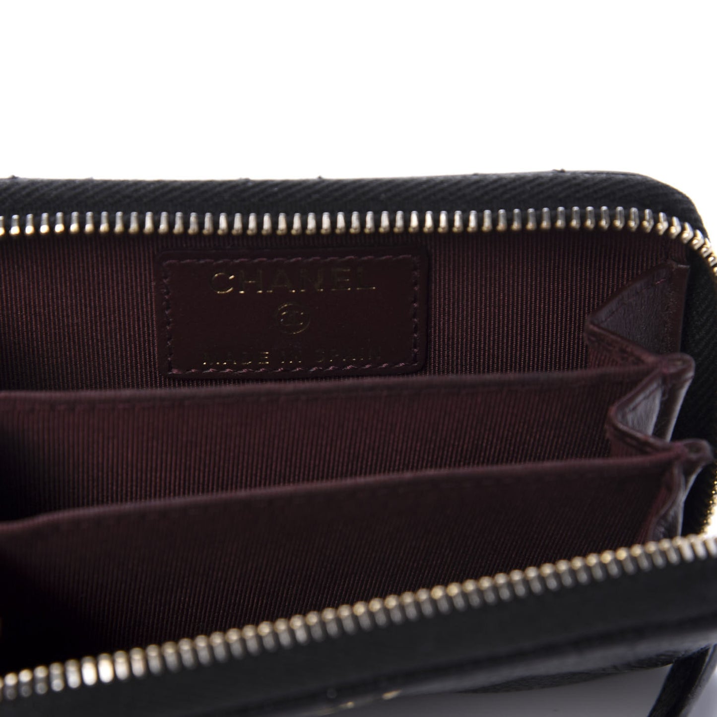 Caviar Quilted Zip Coin Purse Black