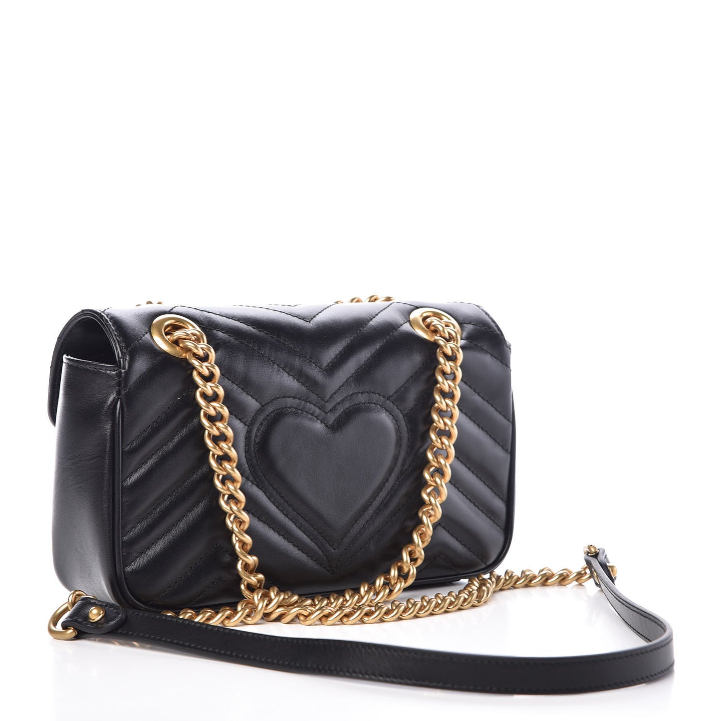 Calfskin Matelasse Mini GG Marmont Shoulder Bag Black