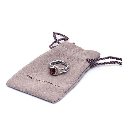 David Yurman Sterling Silver Diamond Garnet 7mm Petite Albion Ring 54 7 6 of 6