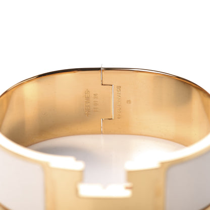 Hermes Enamel Wide Clic Clac H Bracelet PM Craie 3 of 4