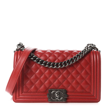 Chanel Caviar Quilted Medium Boy Flap Red 1 of 9