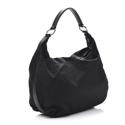 Prada Tessuto Nylon Saffiano Hobo Black 3 of 9