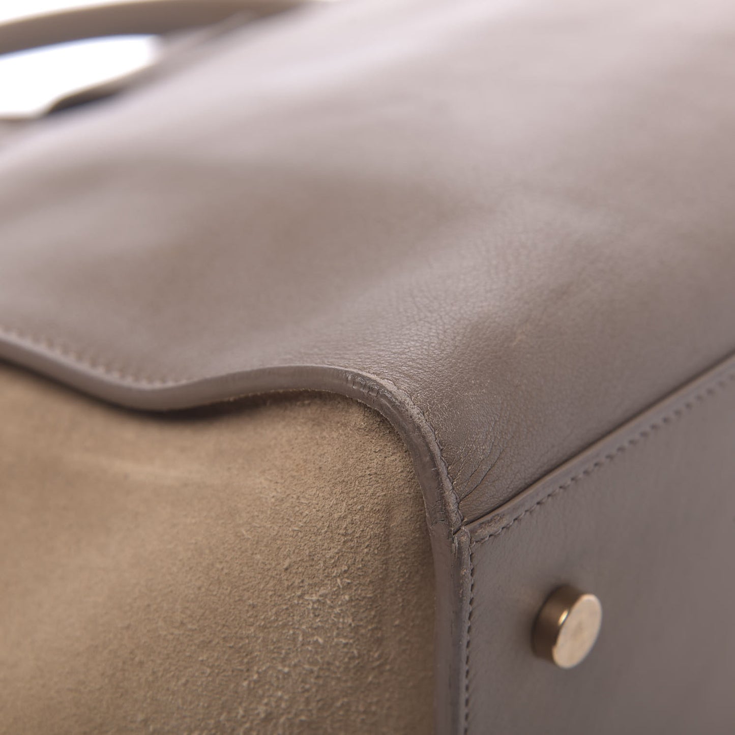 Calfskin Suede Small Monogram Downtown Cabas Taupe