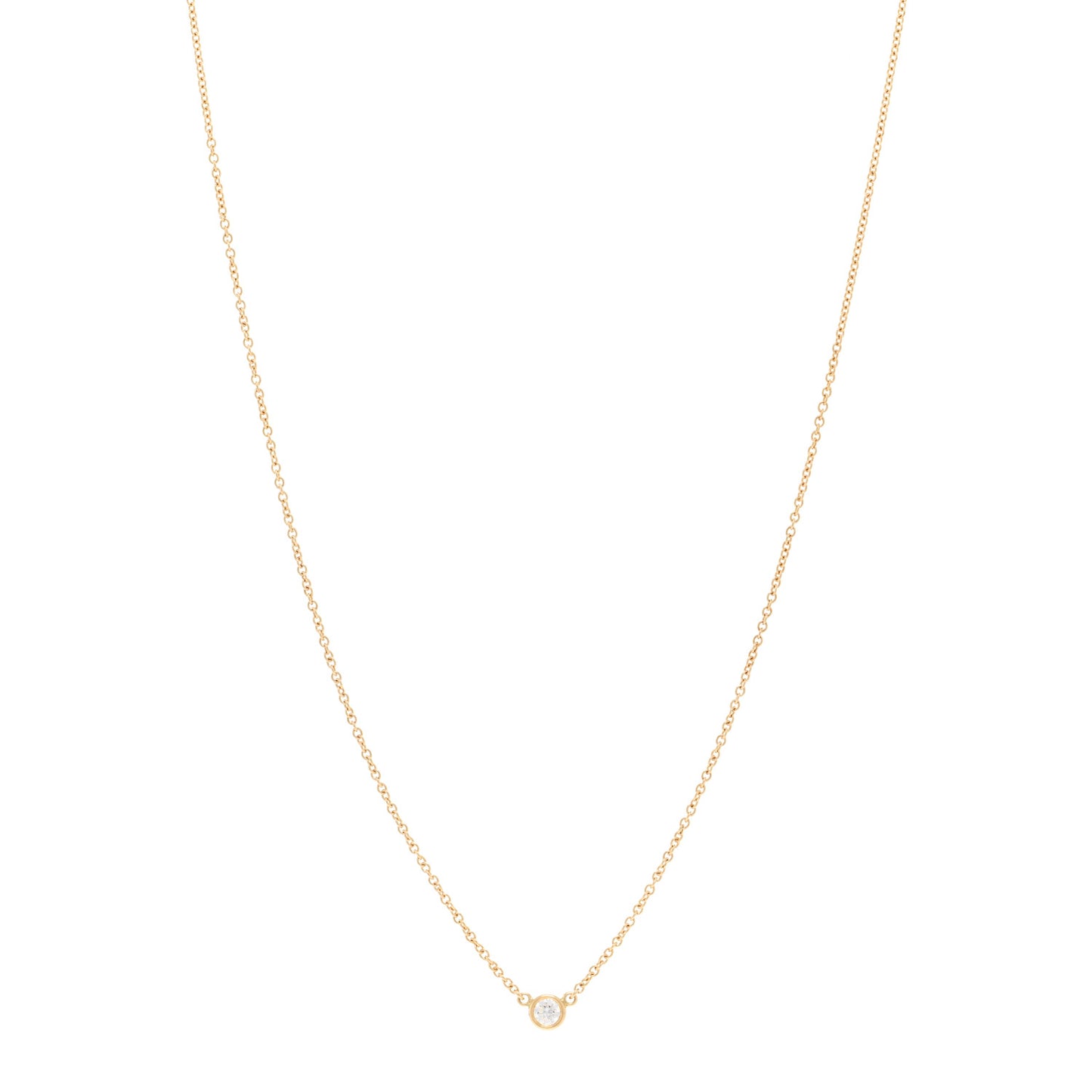 18K Yellow Gold Diamond .10ct Elsa Peretti Diamonds by the Yard Pendant Necklace