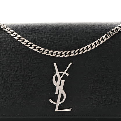 Saint Laurent Grain De Poudre Medium Classic Monogram Kate Satchel Black 8 of 12