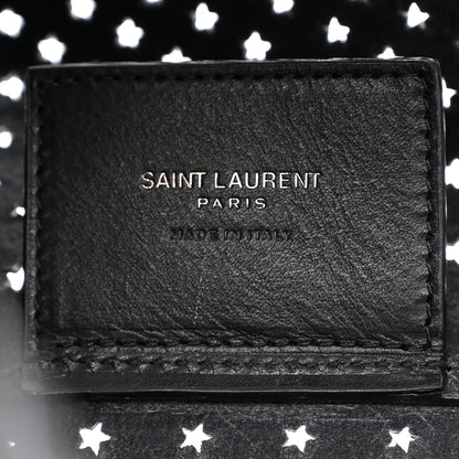 Saint Laurent Calfskin Star Perforated Large Shopping Tote Black 8 of 12