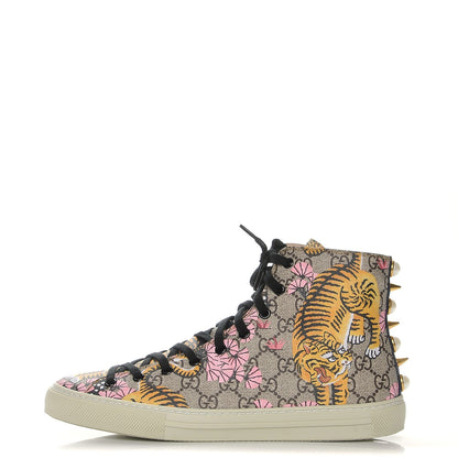 Gucci GG Supreme Monogram Bengal Pearl Womens High Top Sneakers 41.5 Beige Pink 1 of 9