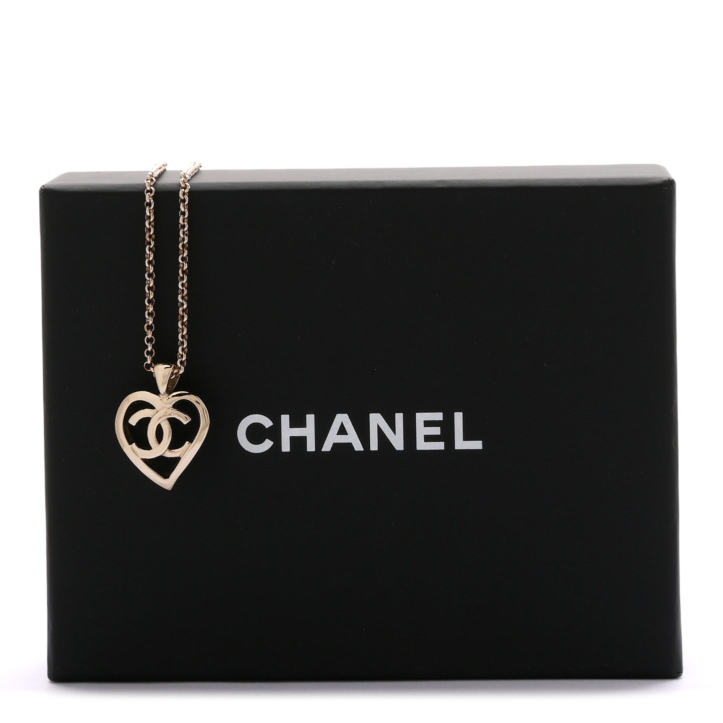 CC Heart Chain Pendant Necklace Gold
