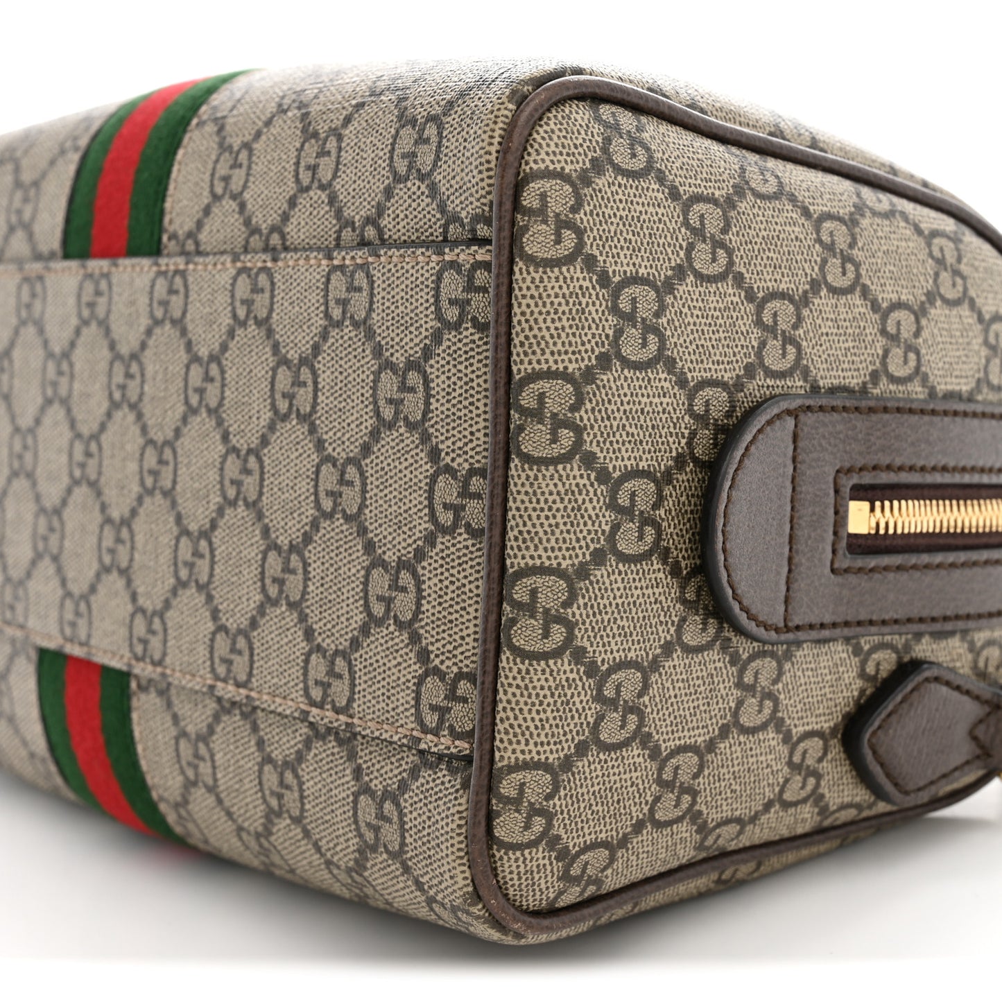 GG Supreme Monogram Web Small Ophidia Top Handle Bag Beige Ebony