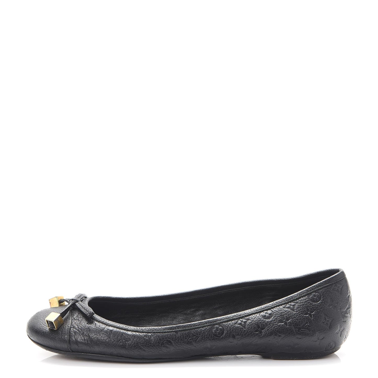 Monogram Calfskin Embossed Debbie Ballerina Flats 37 Black