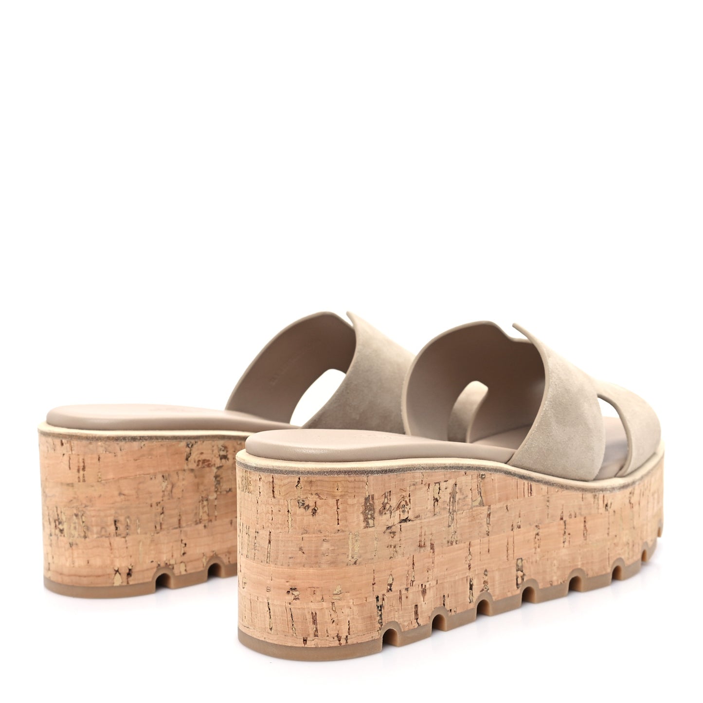 Suede Goatskin Cork Eze 30 Sandals 39 Beige Argile