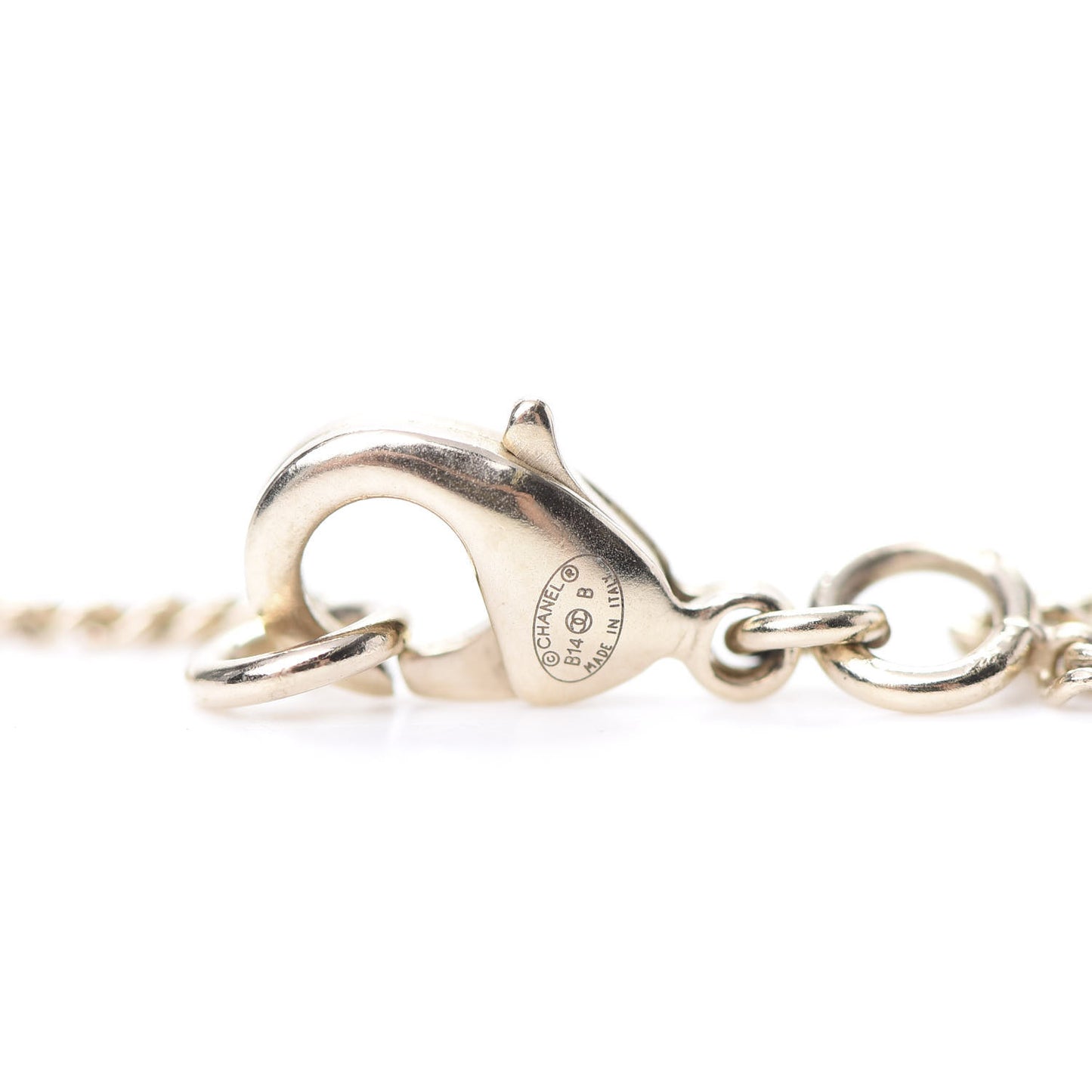 Pearl Crystal CC Pendant Necklace Gold