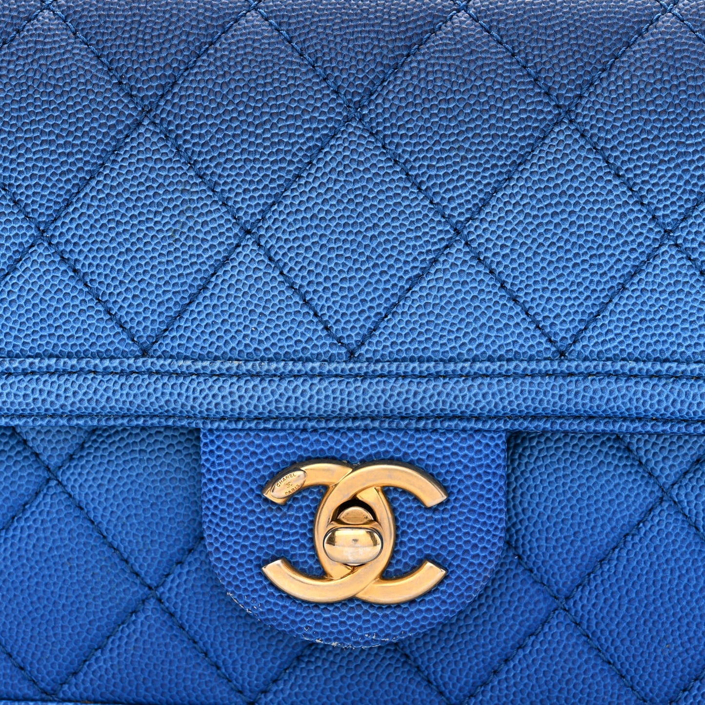 Caviar Quilted Sunset On The Sea Waist Bag Blue